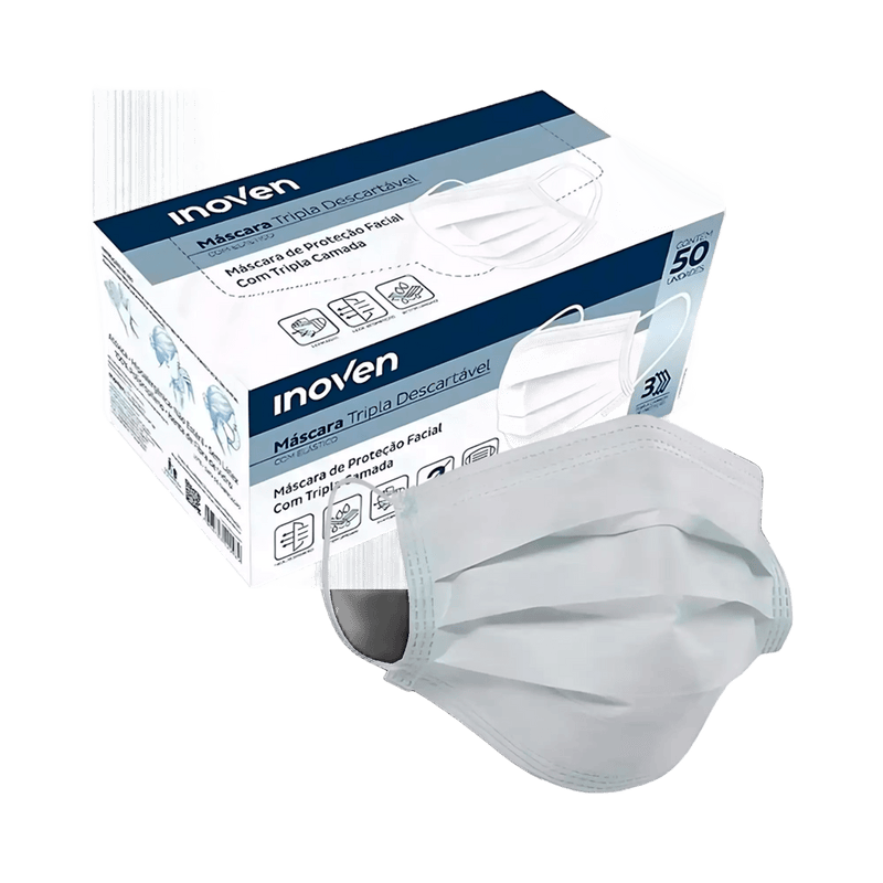 Mascara descartável tripla camada